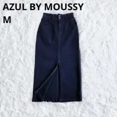 AZUL デニム　ナロースカート ハイウエスト　スリット　Iライン　黒　M