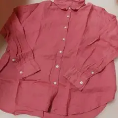 UNIQLO プレミアムリネンシャツ ピンク　Mサイズのサムネイル