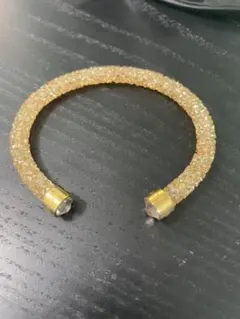 スワロフスキー バングル　ブレスレット　クリスタル　ダスト　ゴールド　GOLD