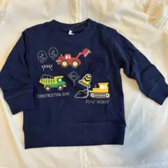 建設車両プリント長袖トレーナー　90 ベビー服　キッズ服