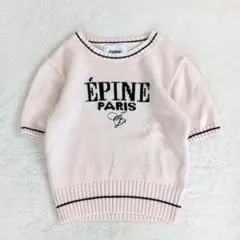 美品 épine エピヌ ロゴ 半袖ニット ピンク フレンチガーリーのサムネイル