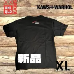 ユニクロカウズUNIQLO KAWS + WARHOL XL 黒 ブラック XL