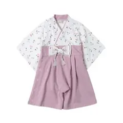 美品【petit main】なりきり袴カバーオール 70