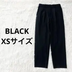 UNIQLO タックテーパードパンツ（ワイドフィット） BLACK XSサイズ