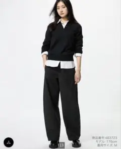 【ジャージーバレルレッグパンツ/丈長め】