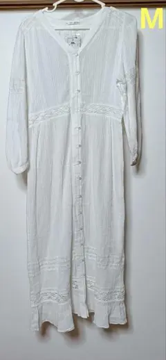 【新品】WILLSELECTION ホワイト 長袖シャツワンピース M