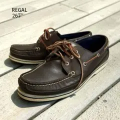 美品✨ REGAL デッキシューズ 26㌢ モカシン ダークブラウン リーガル
