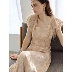 eimy istoire スクエアネックレースワンピース