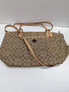 N415◯ COACH コーチ シグネチャー トートバッグ ベージュ - メルカリ