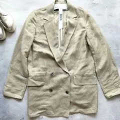【ティッカ】【TICCA】リネン混　ダブルジャケット　オーバーサイズ　ゆったりのサムネイル