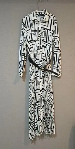 ZARA 幾何学模様 ロングシャツワンピース XS