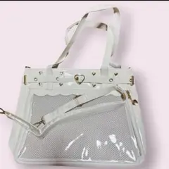 ホワイト 2way ショルダー トートバッグのサムネイル