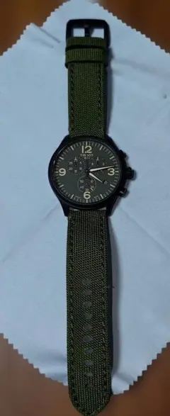 TISSOT Chrono XL グリーン文字盤 ミリタリーウォッチ 中古美品 - メルカリ