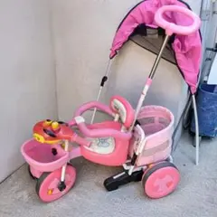 ミニーマウス　 三輪車 手押し棒付きのサムネイル