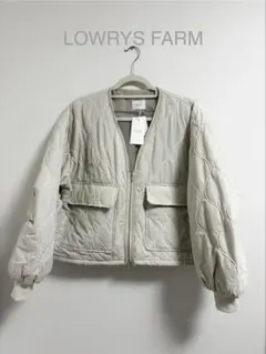 【新品】LOWRYS FARMキルティングショートブルゾン　アイボリー　Fサイズ
