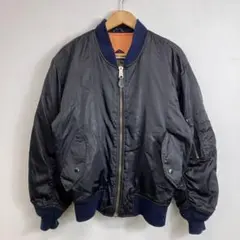 90s MA-1 フライトジャケット 短丈 ブラック ネイビー VINTAGE