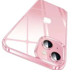 iPhone 15 14 Plus ケース クリア 耐衝撃 米軍MIL ピンク