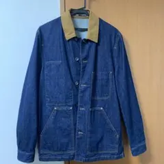 ZARA ダークデニム コーデュロイ襟 デニムジャケット