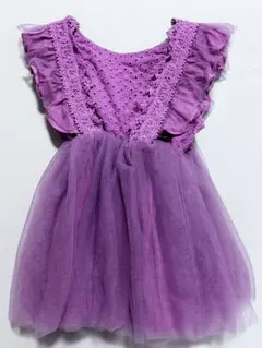 ベビードレス チュール フリル ピンク 90