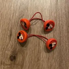 ミッキーマウス ヘアゴム 2個セット オレンジ