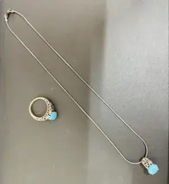 ヴィンテージインディアンジュエリーシルバー ネックレスとリング