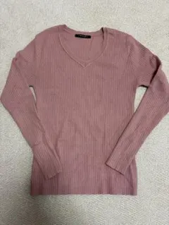 INGNI リブニット Vネック 長袖 ピンク Mサイズ