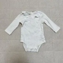 プティマイン 80cm 長袖ロンパース　アイレット　レース　白　女の子ベビー