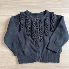 ブラックフリルカーディガン　コムサイズム　80cm