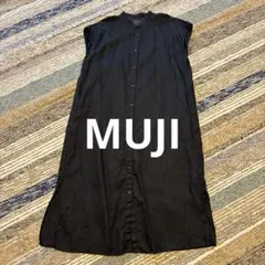無印良品／MUJI フレンチスリーブリネンワンピース