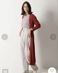 Mila Owen リーンシルエットリブロングニットカーディガン