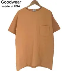グッドウェア　アメリカ製　胸ポケット　半袖　無地　アメカジ　綿　Tシャツ　L