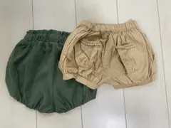 パンツ　2点セット グリーン　ベージュ 80