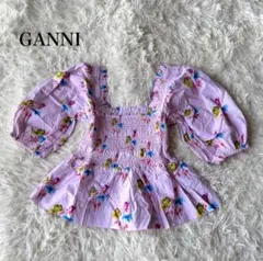 【新品】ガニー　Printed Cotton Smock Blouse ピンクのサムネイル