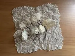 ドライフラワー髪飾り　卒業式　結婚式　成人式　前撮り　和装　振袖　袴　白　リボン