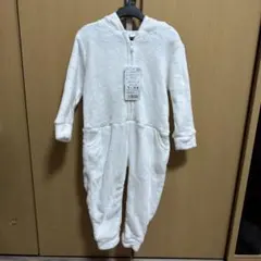 ホワイト フード付き着ぐるみパジャマ size120
