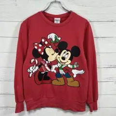 佐*倫様 ディズニー　ミッキー＆ミニー クリスマス スウェット トレーナー赤XS