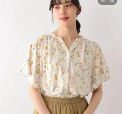 GLOBAL WORK さらさらリラックスプリントブラウス半袖