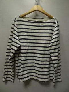 ストライプ 長袖 ボートネック Tシャツ