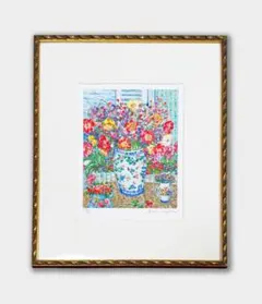青木乃里子 「薔薇」 ジクレー版画 絵画額装品 アート エディション
