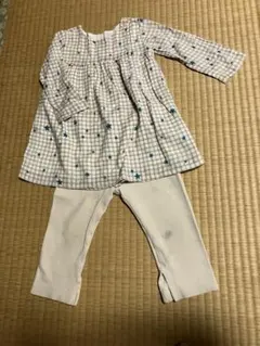 チュニック　ワンピース　星　チェック　90cmのサムネイル