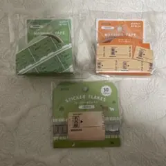 【匿名配送】3点　電車新幹線　マスキングテープ　フレークシール　鉄道　コンテナ