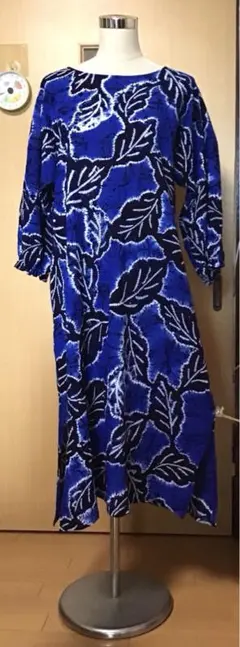 ★着物リメイク★ 有松鳴海絞り　浴衣　フレア袖のゆったりワンピ　鹿子絞り ☆着物リメイク☆ 有松鳴海絞り 浴衣 フレア袖のゆったりワンピ 鹿子