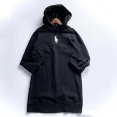 ポロラルフローレン パーカー ポニー刺繍 現行 QR ロング コットン 黒 M