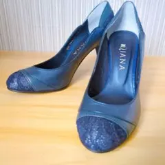 DIANA ダイアナ レース ハイヒール パンプス 23.5cm 紺