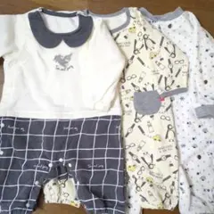 70サイズ　長袖ロンパース3枚セット