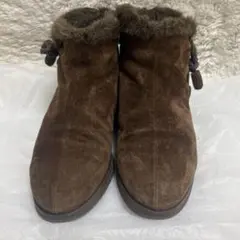 Hush Puppies ハッシュパピー　ショートブーツ　ブラウン　ファーのサムネイル