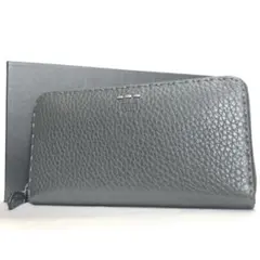 新品未使用　フェンディ　長財布　セレリア　シボ革　レザー　グレー