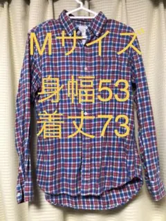 Mサイズ チェック柄 コットンシャツ