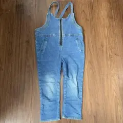 デニム ジッパー付きオーバーオール　120センチ