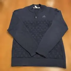 adidas ネイビー ハーフジップ セーター M